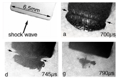 Visualization of bubbles or cavitation dynamics relevant to shockwave and ultrasound therapy.