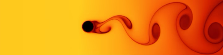 Vortex shedding simulation